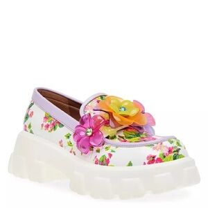 Betsey Johnson Floral Platform Shoes - Pink and Yellow